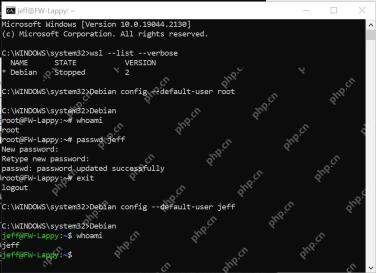 WSL2 中重置 Debian 用户密码并恢复默认用户的终端记录