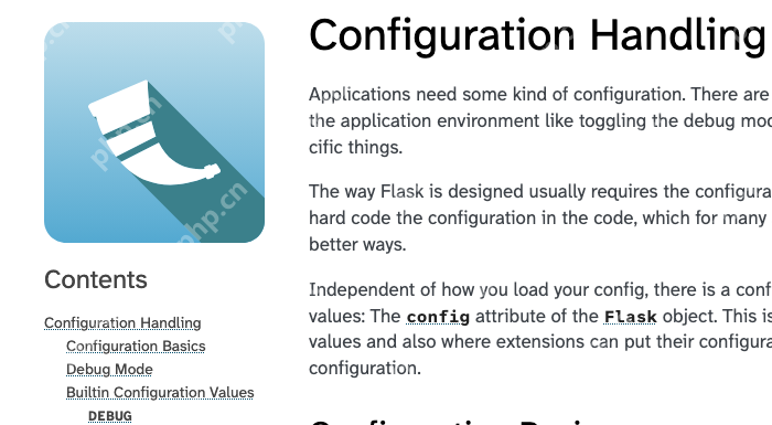 Flask 官方 Configuration Handling 文档展示配置项说明入口