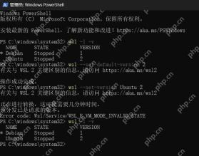 Windows PowerShell 中执行 WSL 版本转换并查看反馈