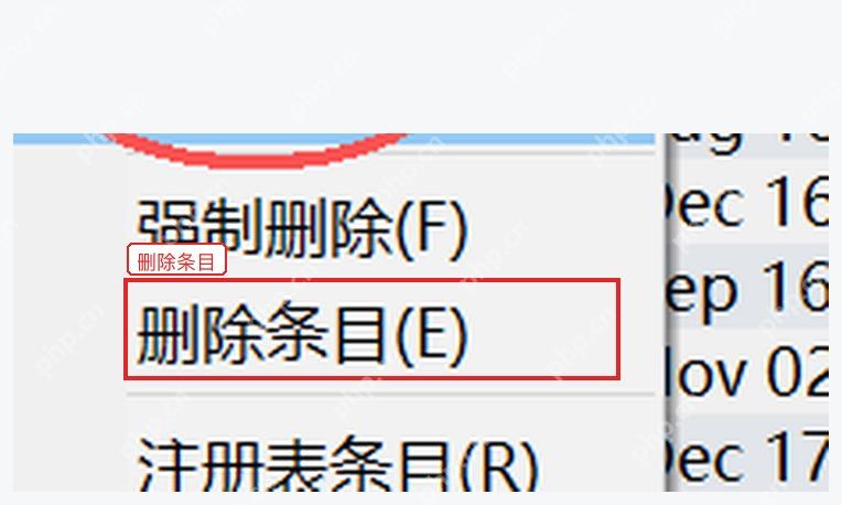 Geek Uninstaller 中文右键菜单中的删除条目入口