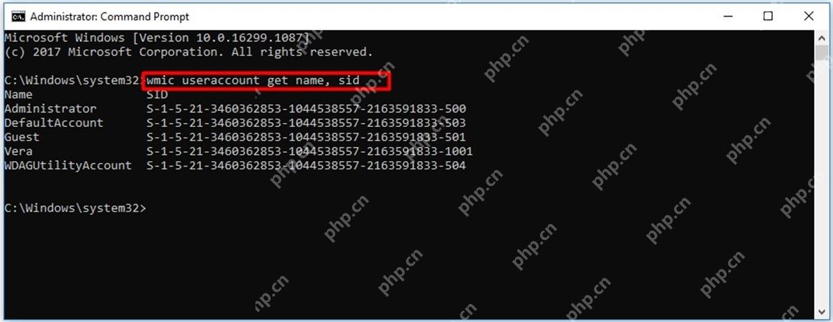 Win11怎么查看账户SID并对应用户名称_安全标识查询方法 - php中文网