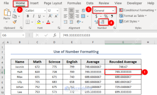 Excel 开始选项卡中通过减少小数位数按钮把数字显示为两位小数