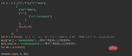 What is the usage of flat in es6