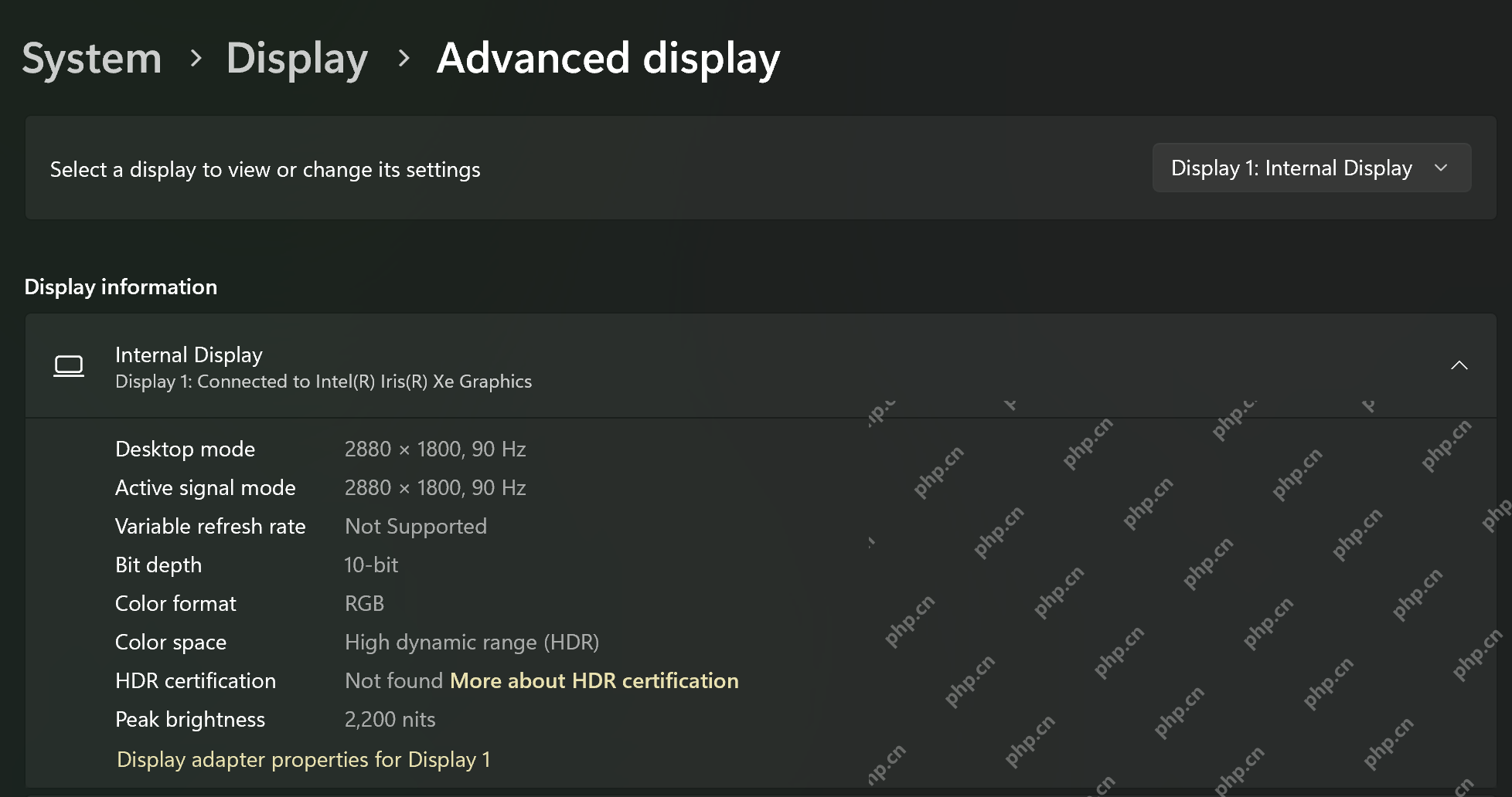 win11显示HDR认证未找到怎么办_win11HDR认证未找到的原因排查 - php中文网