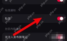 小红书通知设置私信开关，用于关闭私信通知提醒