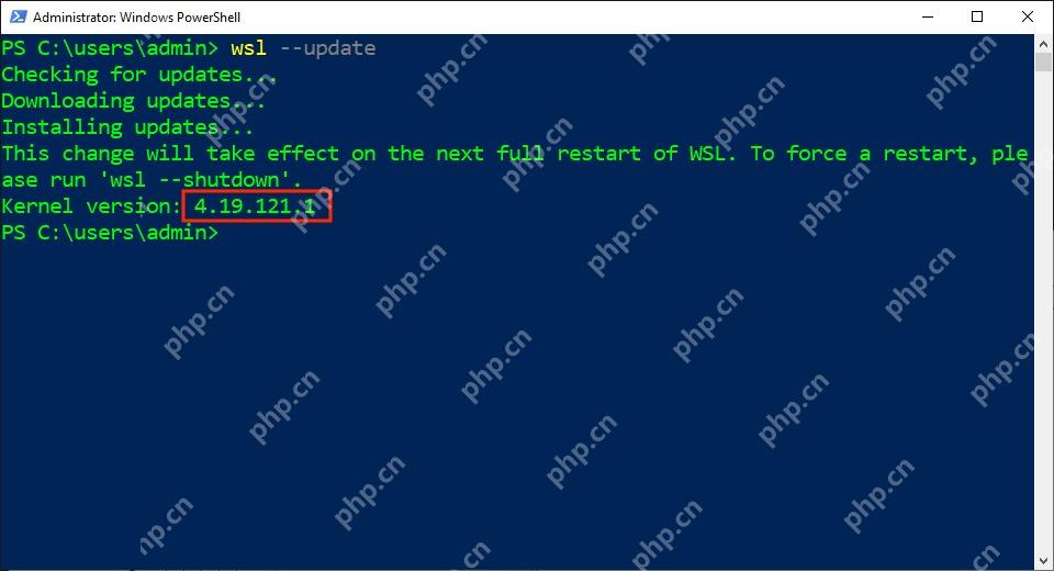 PowerShell 提示 WSL 更新后运行 wsl shutdown 使配置生效
