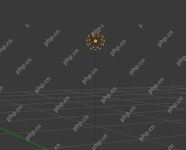 Blender 5.2 3D Viewport 显示点光源对象位于网格上方