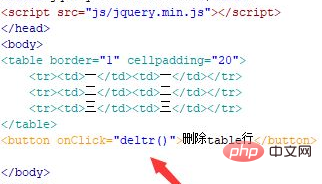 HTMLで表の2行目を削除する方法