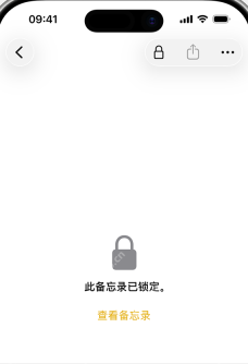 iPhone 备忘录锁定后页面显示此备忘录已锁定和查看备忘录按钮
