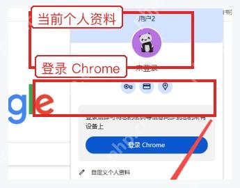 Chrome 当前个人资料菜单和登录 Chrome 按钮