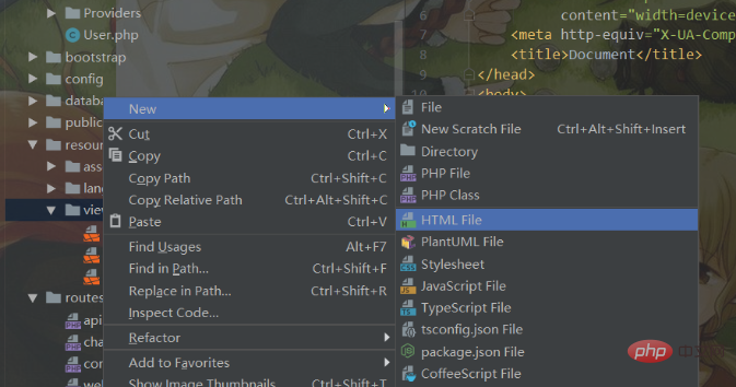 Comment écrire du HTML5 avec phpstorm