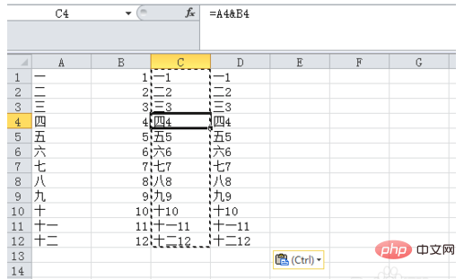 How to merge two rows into one row in excel