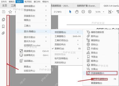 Acrobat导航窗格显示隐藏入口和左侧图标栏