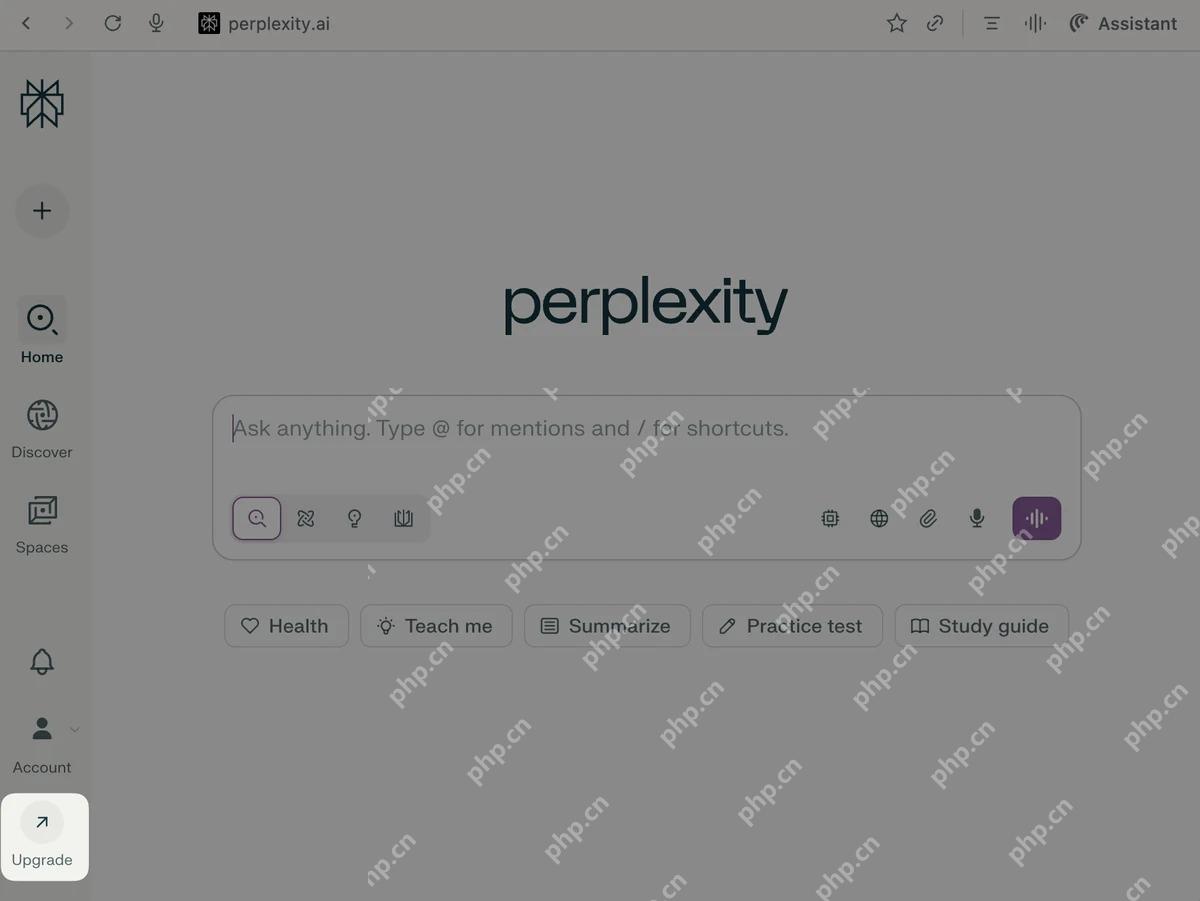 Perplexity首页Learn Mode入口