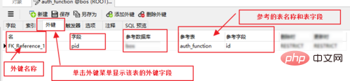 How to view foreign keys in the table in navicat