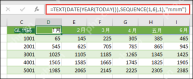 Excel 中 SEQUENCE 配合日期函数生成动态月份表头