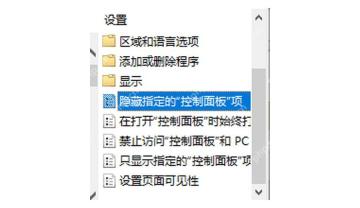 Win11 组策略中选中隐藏指定的控制面板项