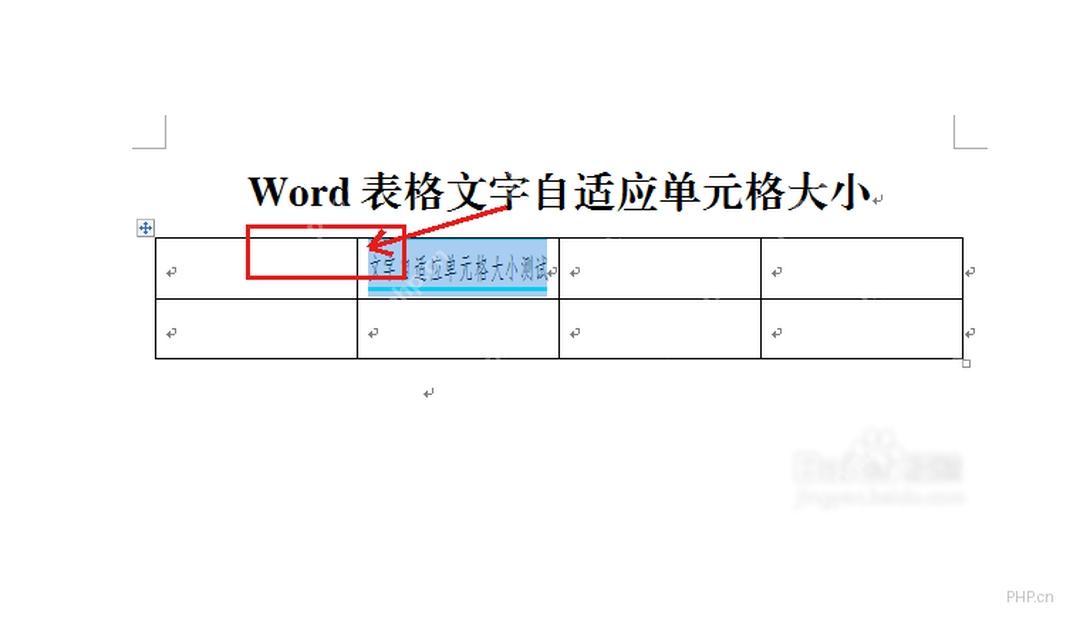 Word 表格文字启用适应文字后的压缩效果