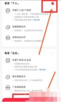 小红书专业号认证身份选择页面,用于选择认证类型并提交资料