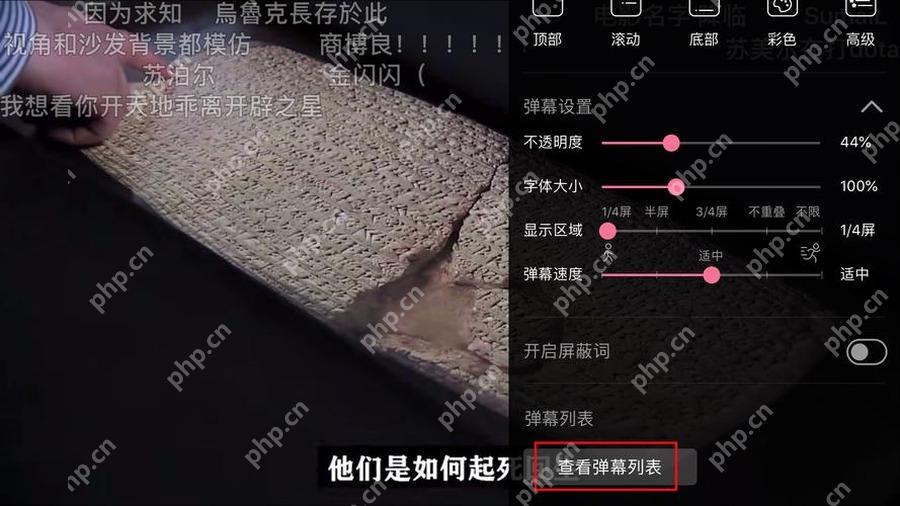 在视频播放页打开弹幕列表查找自己发送的弹幕