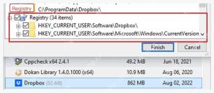Geek Uninstaller 残留扫描窗口中 Registry 注册表残留路径