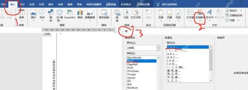 Word中通过文档部件插入Page页码域