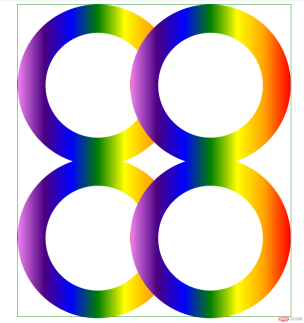 1591320797773554.png CSS3 선형 그래디언트는 4개의 연결된 링을 구현합니다(코드 예).