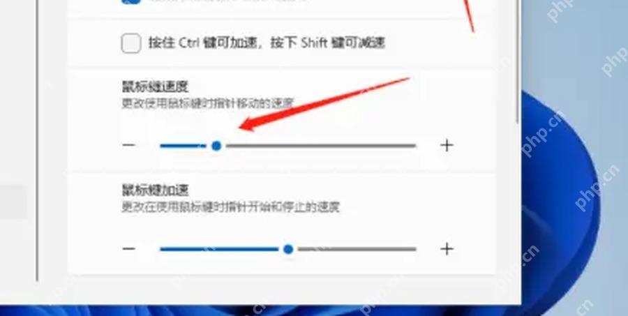 Win11 鼠标键页面调整速度和加速度滑块