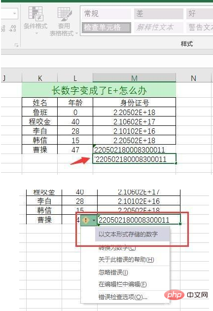 Que dois-je faire si je saisis un numéro d’identification tronqué dans Excel ?