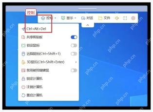 ToDesk Windows 远程控制工具栏的控制菜单