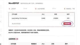 Word转PDF上传列表中的开始转换按钮