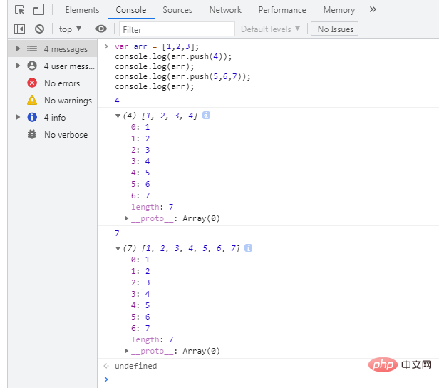 Wozu dient die Push-Methode in JavaScript?