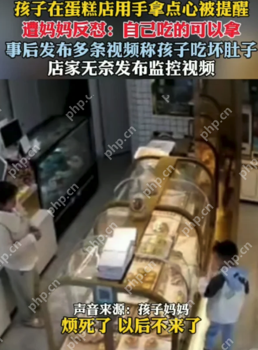 孩子店内用手抓蛋糕,被提醒后妈妈反怼:“我们自己吃,怎么不能拿?” - php中文网