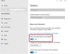 Win10 任务栏设置 News and interests 区域显示 Show news and interests on the taskbar 开关