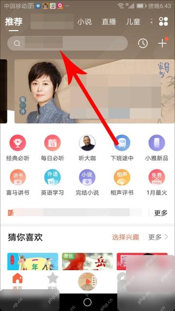 喜马拉雅首页搜索框入口