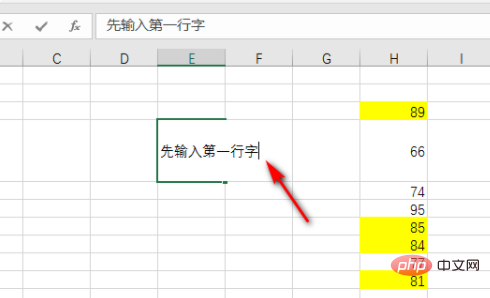 So geben Sie zwei Textzeilen in Excel ein