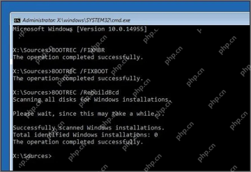 Win10 恢复环境命令提示符执行 bootrec fixmbr 成功