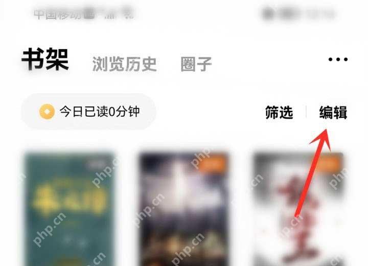 番茄小说书架页,筛选按钮位于书籍列表上方