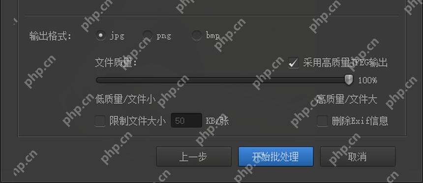 输出设置页开始批处理生成JPG