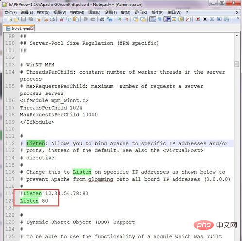 How to modify apache port