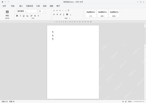 模拟 WPS文字电脑版完整界面:显示编辑标记,看清空页上的对象