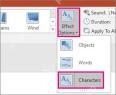 PowerPoint 平滑切换效果选项中选择 Characters 字符级变化