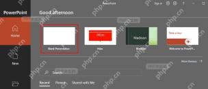 PowerPoint 开始页选择空白演示文稿