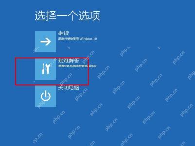 WinRE 中进入疑难解答。