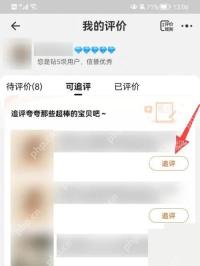 淘宝可追评列表里右侧的追评按钮