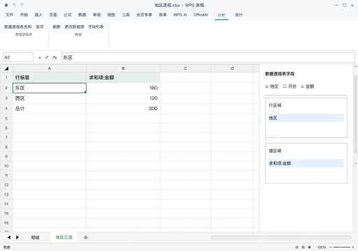 模拟 WPS 表格 Windows桌面版 完整窗口：生成后检查对象、字段与总额