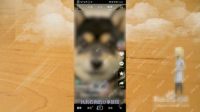 抖音合拍功能在哪里打开:抖音作品播放页打开分享菜单。