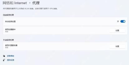 Windows 11 网络和 Internet 下的代理设置页面