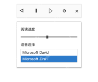 模拟 Microsoft Word：在设置里调整阅读速度和语音