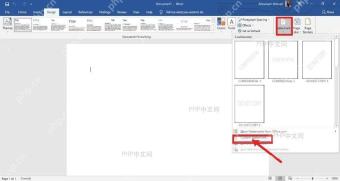 Word 水印下拉菜单中定位 Custom Watermark 自定义水印命令